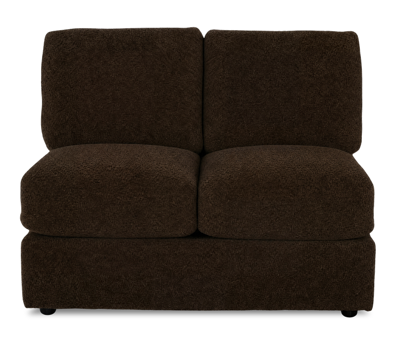 Causeuse sans accoudoirs personnalisable Curve de Sofa Lab de 47 po fabriquée au Canada en tissu Plush - Plush Chocolate