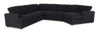  Sofa sectionnel de droite 4 pièces avec fauteuil enveloppant personnalisable Curve de Sofa Lab fabriqué au Canada en tissu - Teddy Raven