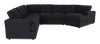 Made in Canada Customizable Sofa Lab Curve 4-Piece Right-Facing Sectional with Cuddler - Teddy Raven | Sofa sectionnel de droite 4 pièces avec fauteuil enveloppant personnalisable Curve de Sofa Lab fabriqué au Canada en tissu - Teddy Raven