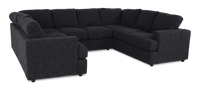 Sofa sectionnel en U personnalisable Curve de Sofa Lab fabriqué au Canada en tissu - Teddy Raven