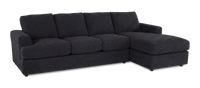 Sofa avec fauteuil long de droite personnalisable Curve de Sofa Lab fabriqué au Canada en tissu - Teddy Raven