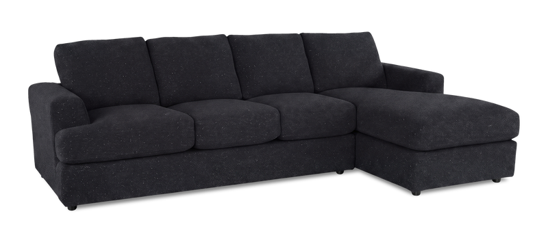 Sofa avec fauteuil long de droite personnalisable Curve de Sofa Lab fabriqué au Canada en tissu - Teddy Raven