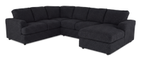 Sofa sectionnel de droite 3 pièces avec fauteuil long personnalisable Curve de Sofa Lab fabriqué au Canada en tissu - Teddy Raven