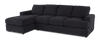 Made in Canada Customizable Sofa Lab Curve Fabric Left-Facing Sofabed Sectional - Teddy Raven | Sofa-lit sectionnel de gauche personnalisable Curve de Sofa Lab fabriqué au Canada en tissu - Teddy Raven
