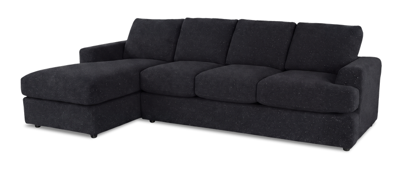 Sofa-lit sectionnel de gauche personnalisable Curve de Sofa Lab fabriqué au Canada en tissu - Teddy Raven