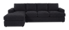 Made in Canada Customizable Sofa Lab Curve Fabric Left-Facing Sofabed Sectional - Teddy Raven | Sofa-lit sectionnel de gauche personnalisable Curve de Sofa Lab fabriqué au Canada en tissu - Teddy Raven