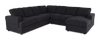 Sofa sectionnel de droite 4 pièces avec fauteuil long personnalisable Curve de Sofa Lab fabriqué au Canada en tissu - Teddy Raven