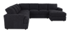 Made in Canada Customizable Sofa Lab Curve 4-Piece Right-Facing Sectional with Chaise - Teddy Raven | Sofa sectionnel de droite 4 pièces avec fauteuil long personnalisable Curve de Sofa Lab fabriqué au Canada en tissu - Teddy Raven
