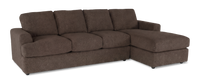 Sofa-lit sectionnel de droite personnalisable Curve de Sofa Lab fabriqué au Canada en tissu - Teddy Walnut