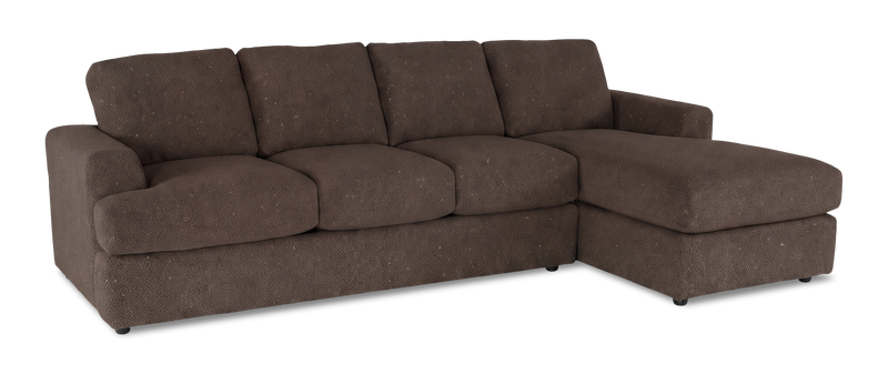Sofa-lit sectionnel de droite personnalisable Curve de Sofa Lab fabriqué au Canada en tissu - Teddy Walnut