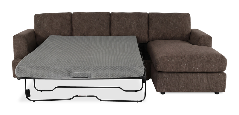 Sofa-lit sectionnel de droite personnalisable Curve de Sofa Lab fabriqué au Canada en tissu - Teddy Walnut