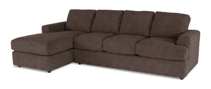 Sofa-lit sectionnel de gauche personnalisable Curve de Sofa Lab fabriqué au Canada en tissu - Teddy Walnut
