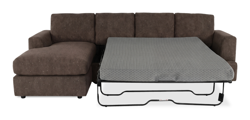 Sofa-lit sectionnel de gauche personnalisable Curve de Sofa Lab fabriqué au Canada en tissu - Teddy Walnut