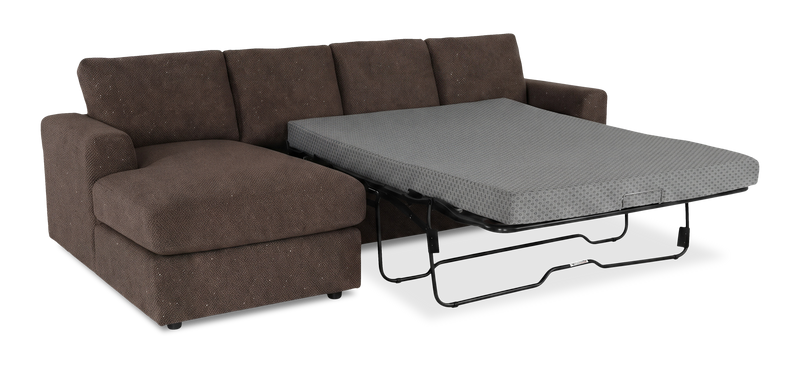 Sofa-lit sectionnel de gauche personnalisable Curve de Sofa Lab fabriqué au Canada en tissu - Teddy Walnut