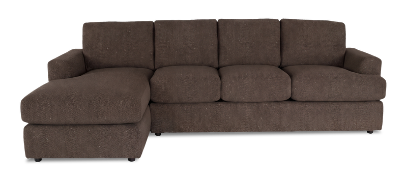 Sofa-lit sectionnel de gauche personnalisable Curve de Sofa Lab fabriqué au Canada en tissu - Teddy Walnut