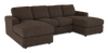 Sofa sectionnel avec deux fauteuils longs personnalisable Curve de Sofa Lab fabriqué au Canada en tissu - Teddy Walnut
