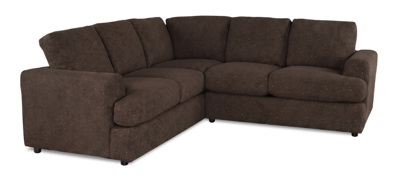 Sofa sectionnel 2 pièces personnalisable Curve de Sofa Lab fabriqué au Canada en tissu - Teddy Walnut