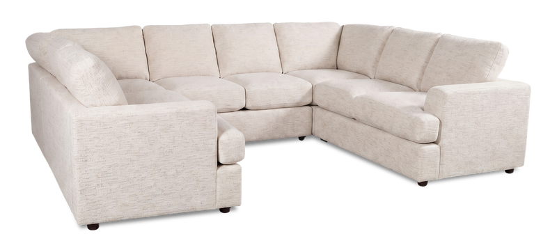 Sofa sectionnel en U personnalisable Curve de Sofa Lab fabriqué au Canada en tissu - Chenille White