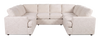 Made in Canada Customizable Sofa Lab Curve U-Shaped Sectional - Chenille White | Sofa sectionnel en U personnalisable Curve de Sofa Lab fabriqué au Canada en tissu - Chenille White