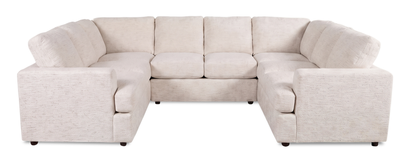Sofa sectionnel en U personnalisable Curve de Sofa Lab fabriqué au Canada en tissu - Chenille White