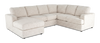 Sofa sectionnel de gauche 3 pièces avec fauteuil long personnalisable Curve de Sofa Lab fabriqué au Canada en tissu - Chenille White
