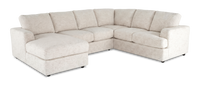  Sofa sectionnel de gauche 3 pièces avec fauteuil long personnalisable Curve de Sofa Lab fabriqué au Canada en tissu - Chenille White