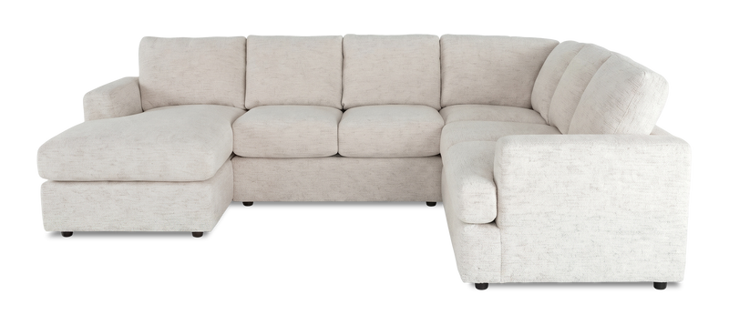 Sofa sectionnel de gauche 3 pièces avec fauteuil long personnalisable Curve de Sofa Lab fabriqué au Canada en tissu - Chenille White