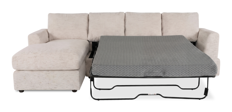 Sofa-lit sectionnel de gauche personnalisable Curve de Sofa Lab fabriqué au Canada en tissu - Chenille White