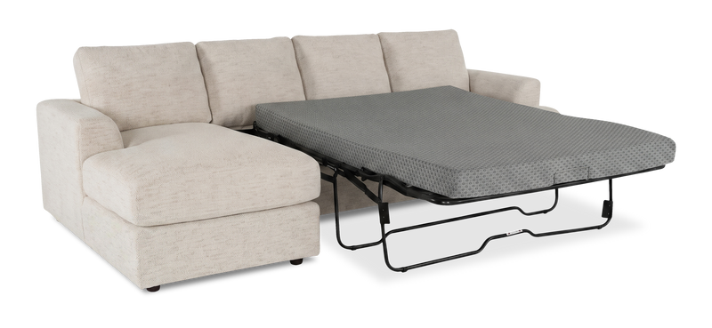Sofa-lit sectionnel de gauche personnalisable Curve de Sofa Lab fabriqué au Canada en tissu - Chenille White