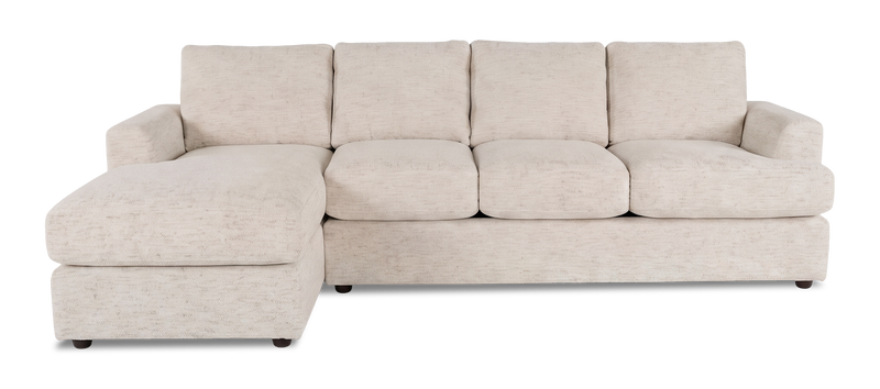 Sofa-lit sectionnel de gauche personnalisable Curve de Sofa Lab fabriqué au Canada en tissu - Chenille White