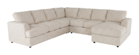  Sofa sectionnel de droite 4 pièces avec fauteuil long personnalisable Curve de Sofa Lab fabriqué au Canada en tissu - Chenille White