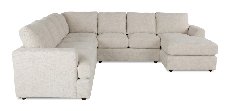 Sofa sectionnel de droite 4 pièces avec fauteuil long personnalisable Curve de Sofa Lab fabriqué au Canada en tissu - Chenille White