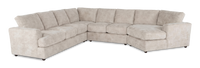 Sofa sectionnel de droite 4 pièces avec fauteuil enveloppant personnalisable Curve de Sofa Lab fabriqué au Canada en tissu - Plush Parchment