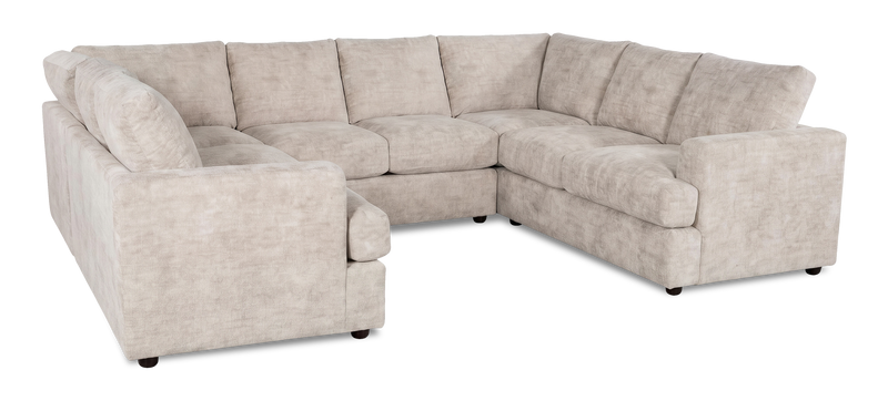 Sofa sectionnel en U personnalisable Curve de Sofa Lab fabriqué au Canada en tissu - Plush Parchment