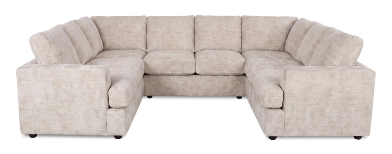 Sofa sectionnel en U personnalisable Curve de Sofa Lab fabriqué au Canada en tissu - Plush Parchment