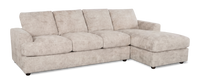  Sofa-lit sectionnel de droite personnalisable Curve de Sofa Lab fabriqué au Canada en tissu - Plush Parchment