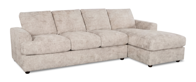 Sofa-lit sectionnel de droite personnalisable Curve de Sofa Lab fabriqué au Canada en tissu - Plush Parchment