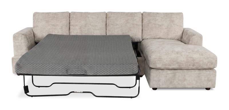 Sofa-lit sectionnel de droite personnalisable Curve de Sofa Lab fabriqué au Canada en tissu - Plush Parchment