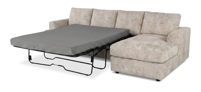 Sofa-lit sectionnel de droite personnalisable Curve de Sofa Lab fabriqué au Canada en tissu - Plush Parchment