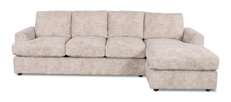 Sofa-lit sectionnel de droite personnalisable Curve de Sofa Lab fabriqué au Canada en tissu - Plush Parchment