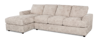 Sofa-lit sectionnel de gauche personnalisable Curve de Sofa Lab fabriqué au Canada en tissu - Plush Parchment
