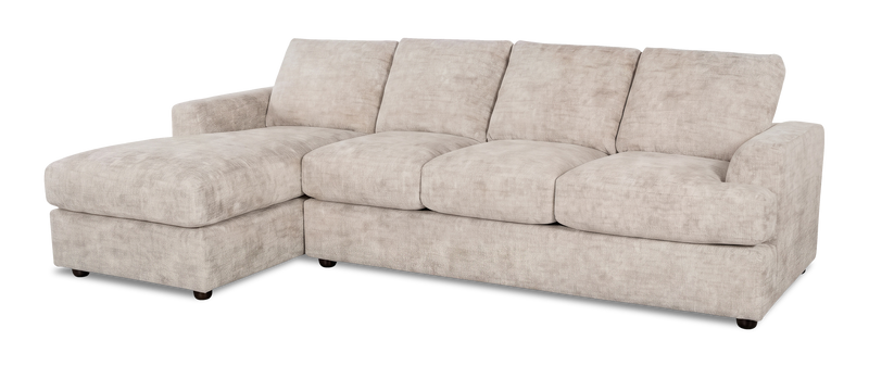 Sofa-lit sectionnel de gauche personnalisable Curve de Sofa Lab fabriqué au Canada en tissu - Plush Parchment