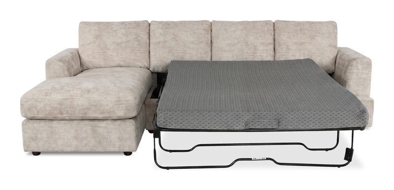 Sofa-lit sectionnel de gauche personnalisable Curve de Sofa Lab fabriqué au Canada en tissu - Plush Parchment