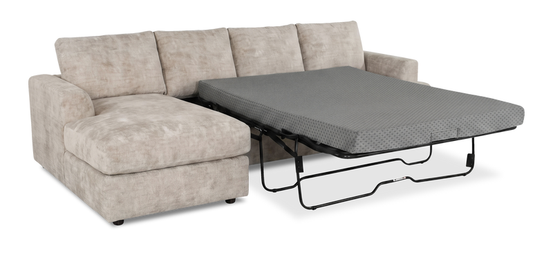Sofa-lit sectionnel de gauche personnalisable Curve de Sofa Lab fabriqué au Canada en tissu - Plush Parchment