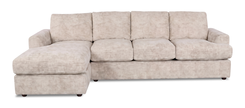 Sofa-lit sectionnel de gauche personnalisable Curve de Sofa Lab fabriqué au Canada en tissu - Plush Parchment