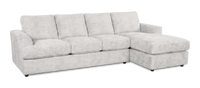 Sofa avec fauteuil long de droite personnalisable Curve de Sofa Lab fabriqué au Canada en tissu - Plush Oyster
