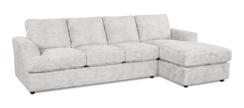 Sofa avec fauteuil long de droite personnalisable Curve de Sofa Lab fabriqué au Canada en tissu - Plush Oyster