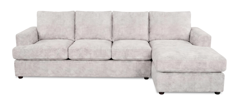 Sofa avec fauteuil long de droite personnalisable Curve de Sofa Lab fabriqué au Canada en tissu - Plush Oyster