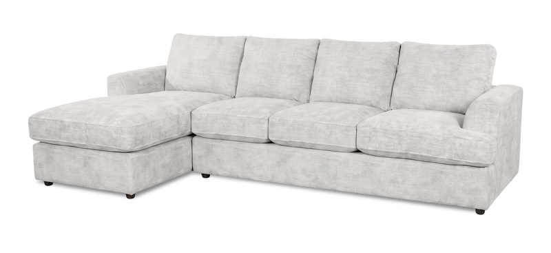 Sofa avec fauteuil long de gauche personnalisable Curve de Sofa Lab fabriqué au Canada en tissu - Plush Oyster