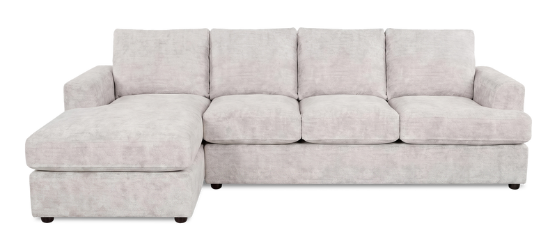 Sofa avec fauteuil long de gauche personnalisable Curve de Sofa Lab fabriqué au Canada en tissu - Plush Oyster